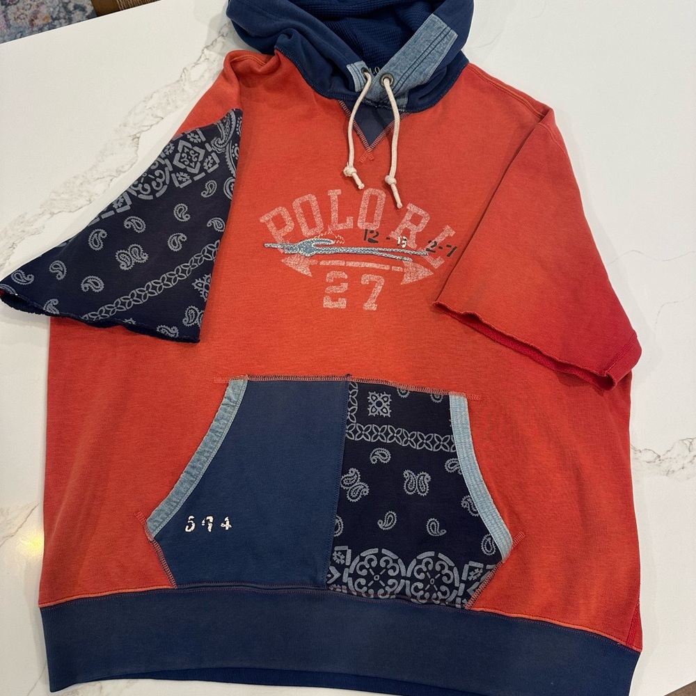 Ralph Lauren Red and Navy Men's Sweater